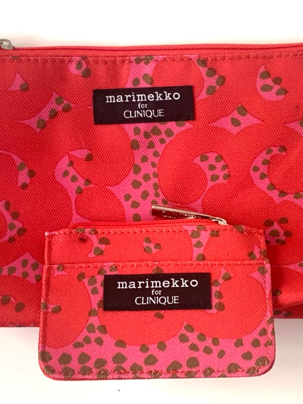 Marimekko for Clinique pink cosmetic travel bag set new no tags